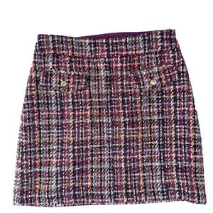 Loft Multicolor Tweed Skirt